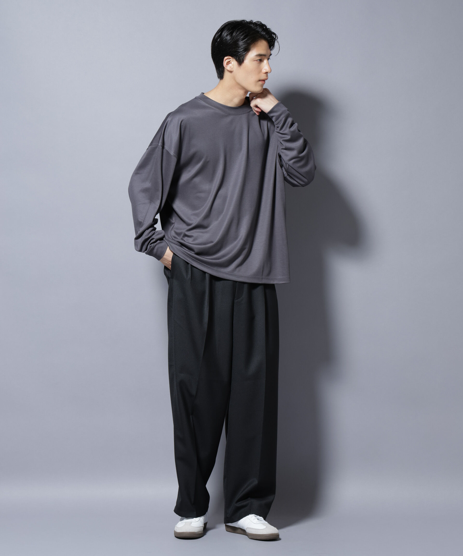 nano･universe「MIYATA&times;NANO JAPAN MADE キュプラ混 Tシャツ 長袖」|Tシャツ・カットソー|