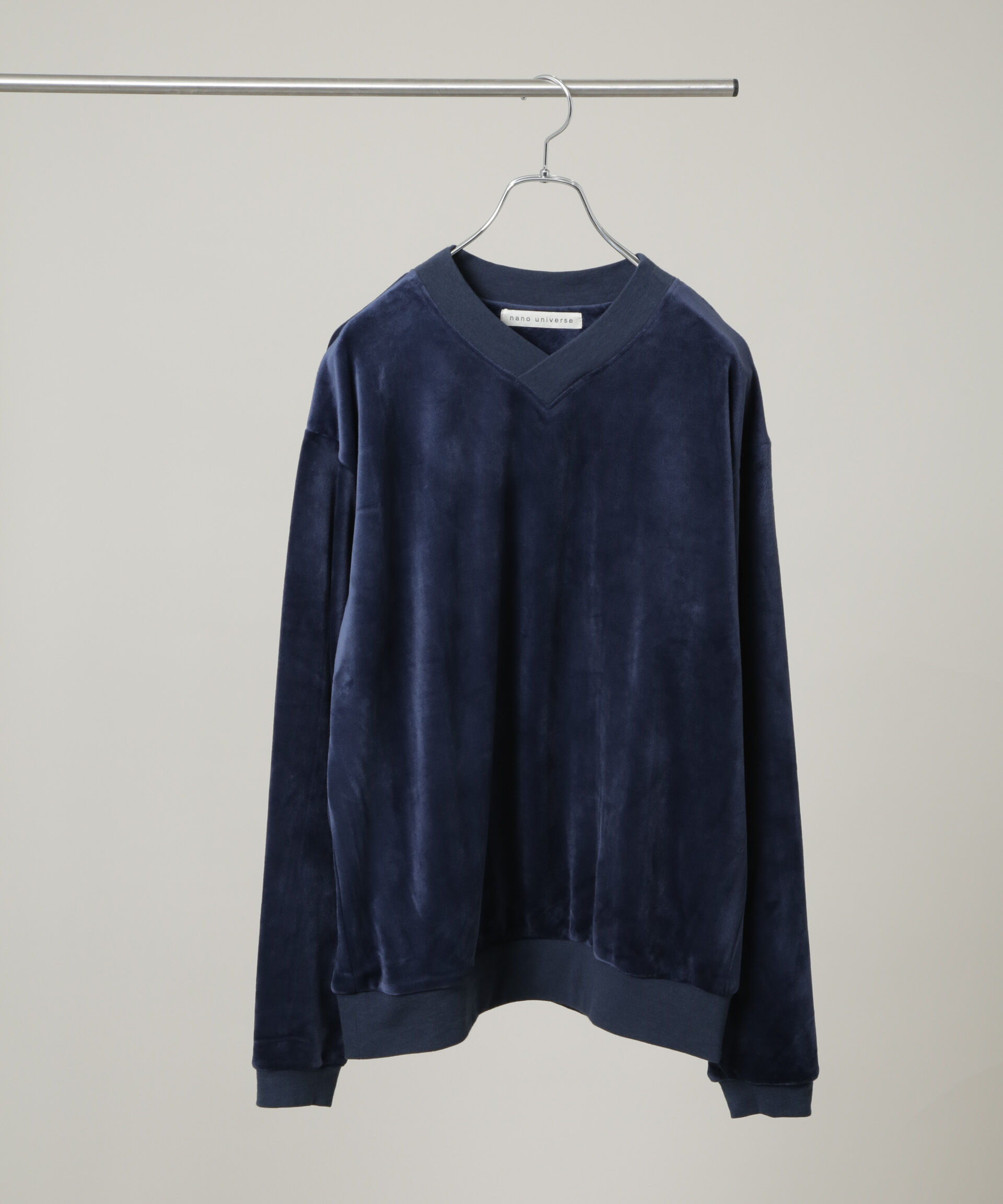 nano･universe「ベロアプルオーバー Vネックスウェット」|Tシャツ・カットソー|