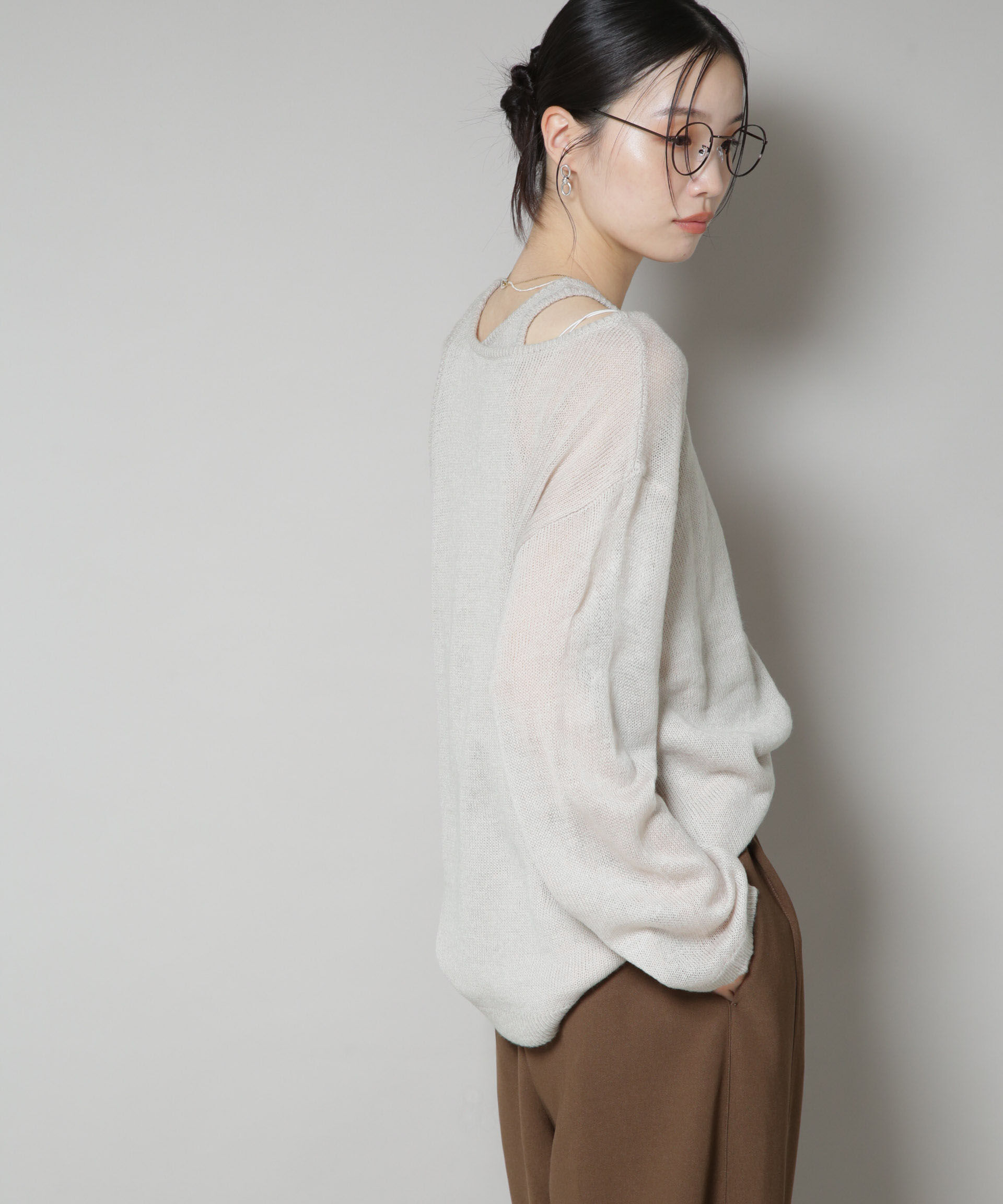 nano･universe「アメスリレイヤードデザインニット」|ニット・セーター|