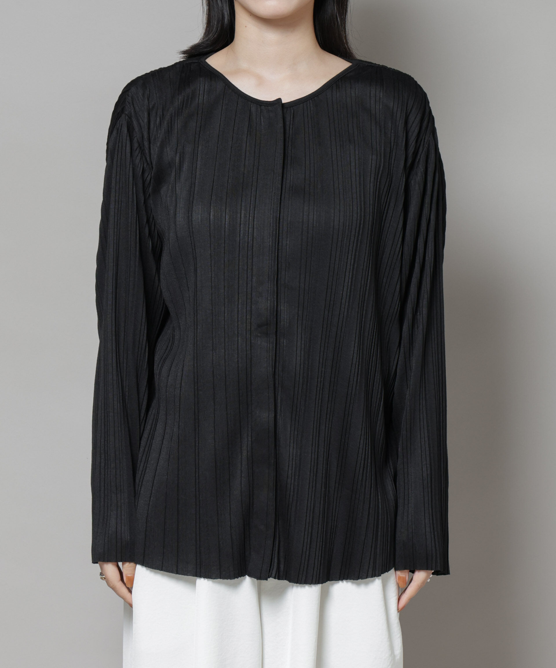 nano･universe「プリーツカットスナップシャツ」|Tシャツ・カットソー|