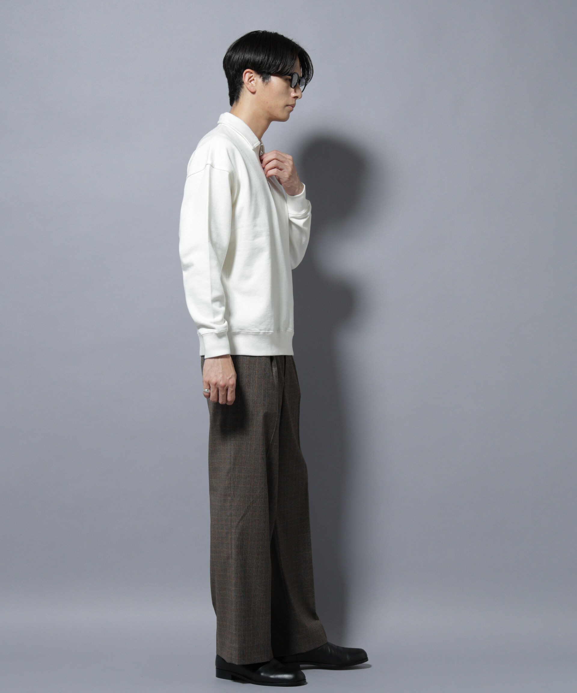 nano･universe「DELEGANTEエアリーサキソニー/CHK/ST ストレートFITパンツ(セットアップ可)」|チノ|