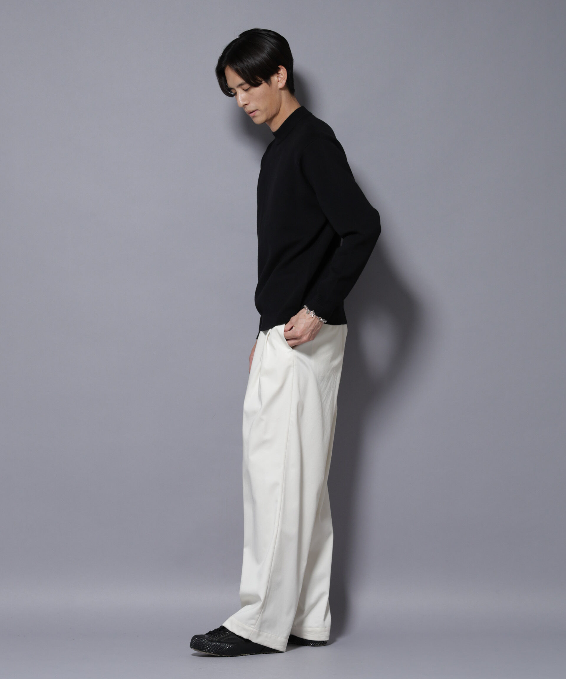 nano･universe「シルク混モックネックニット」|ニット・セーター|