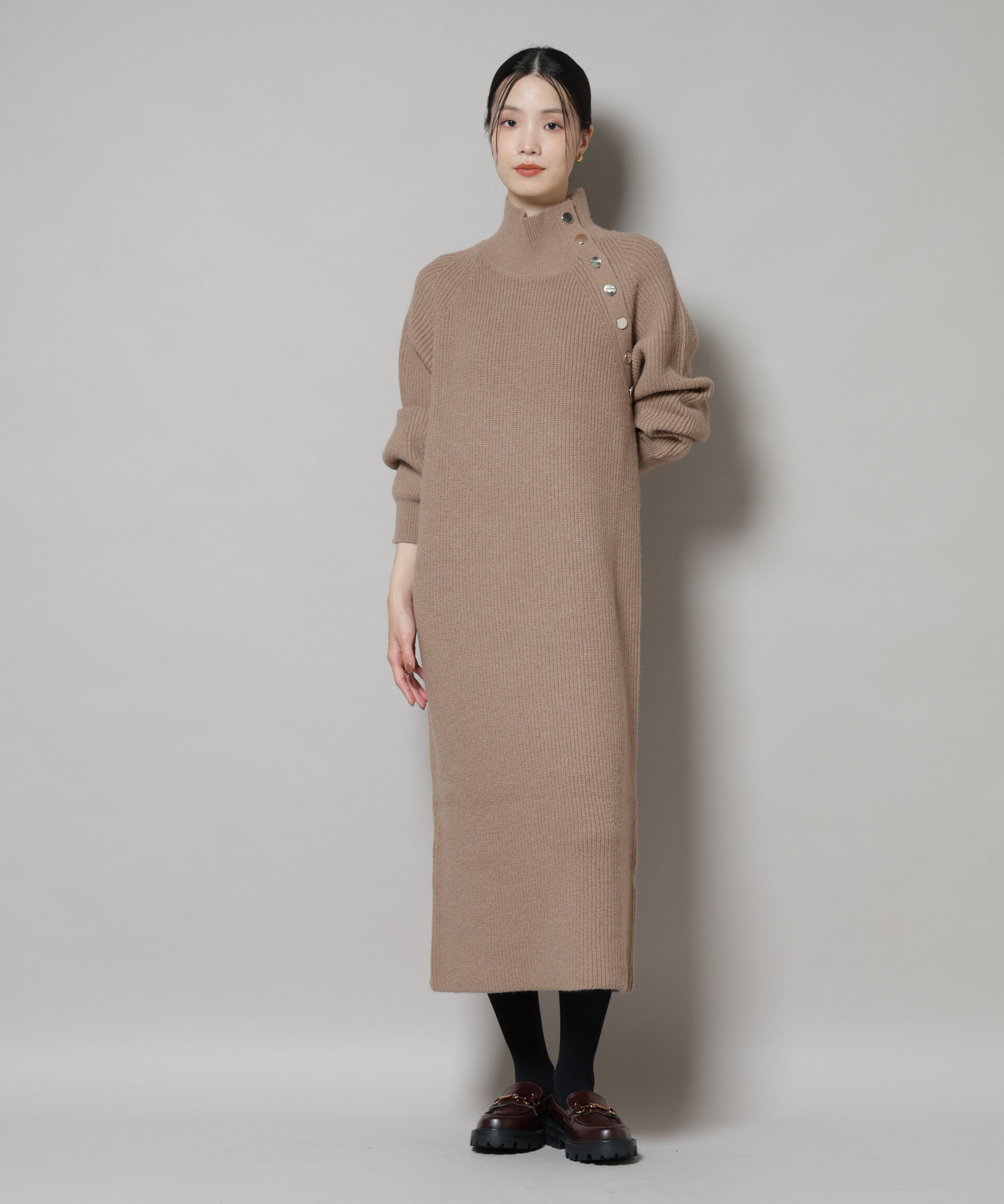 nano･universe「釦ディティールニットワンピース」|ワンピース|