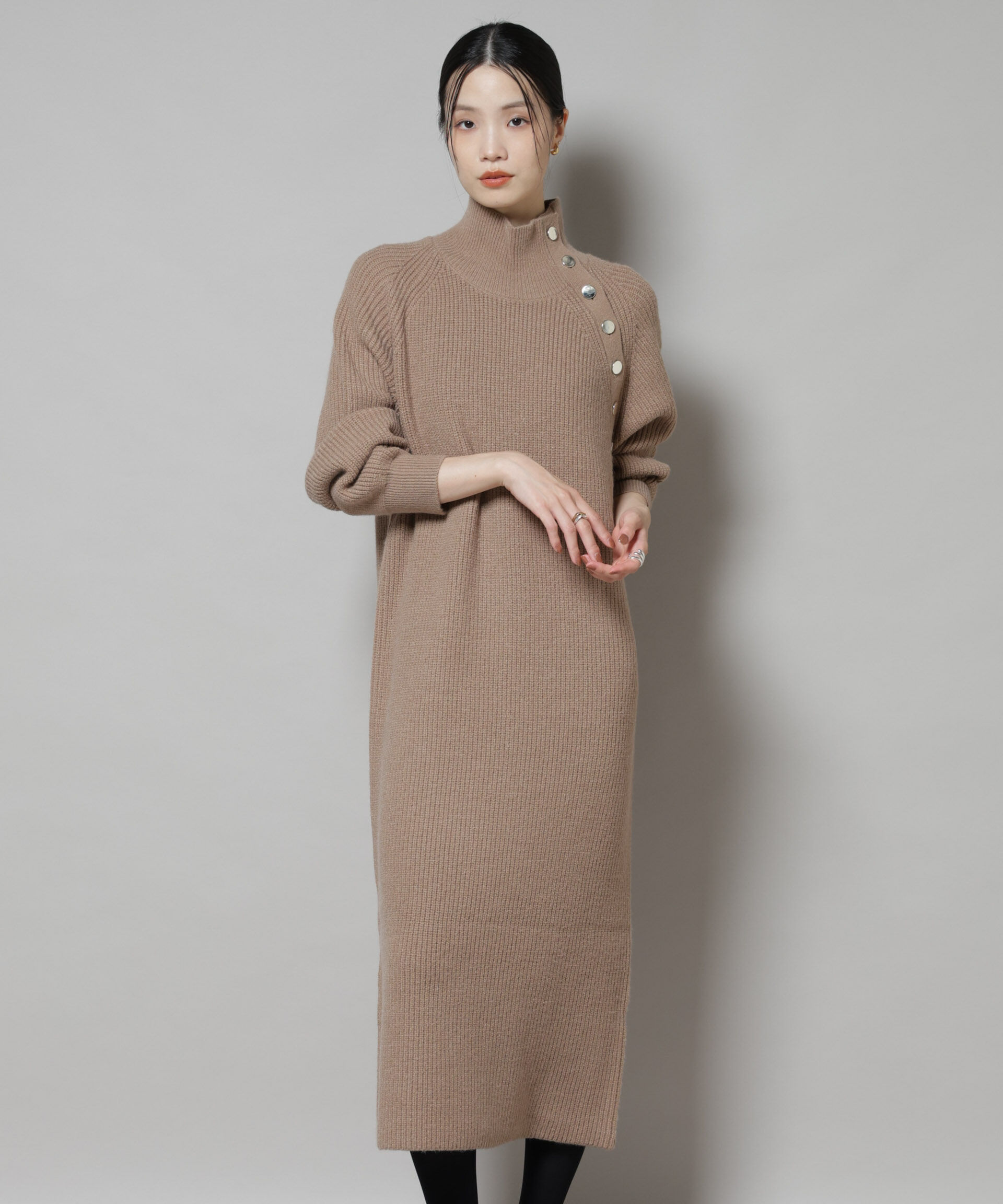 nano･universe「釦ディティールニットワンピース」|ワンピース|