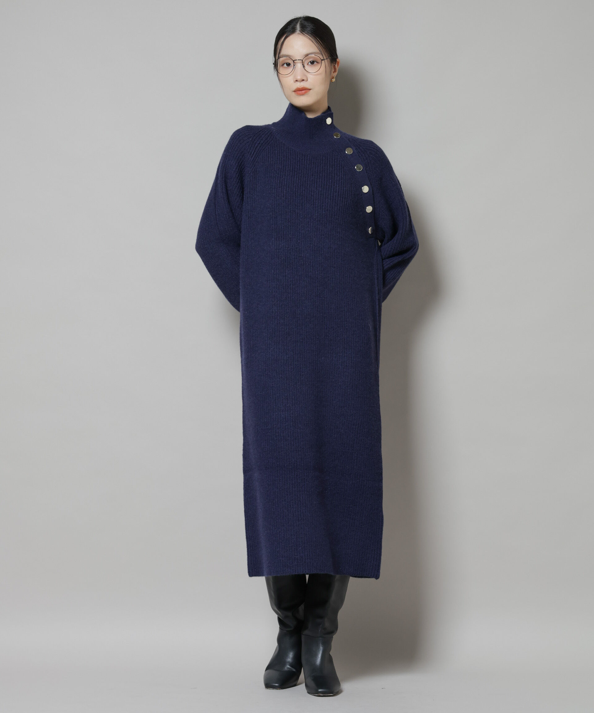 nano･universe「釦ディティールニットワンピース」|ワンピース|