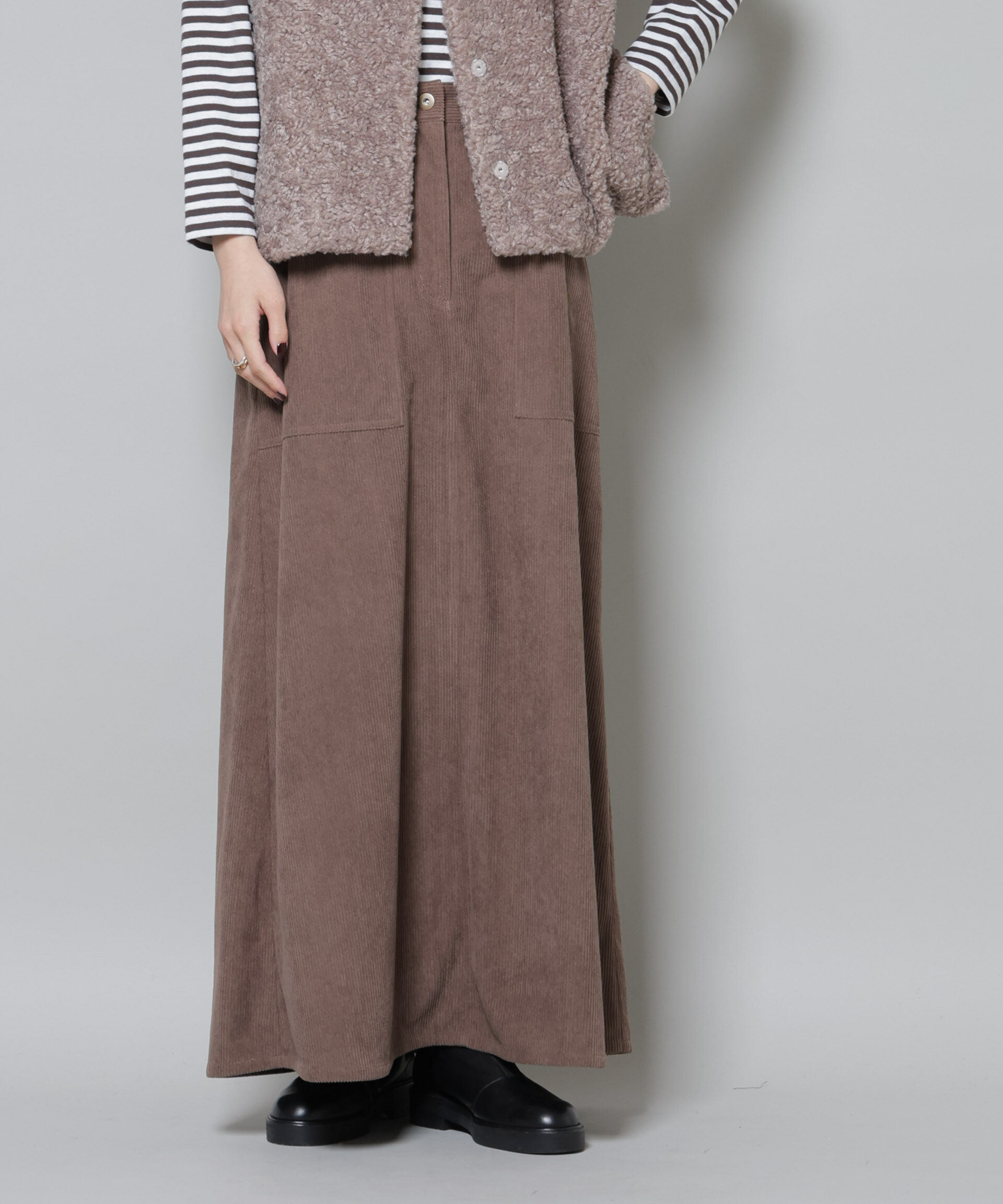 nano･universe「ソフトコーデュロイマキシスカート」|スカート|