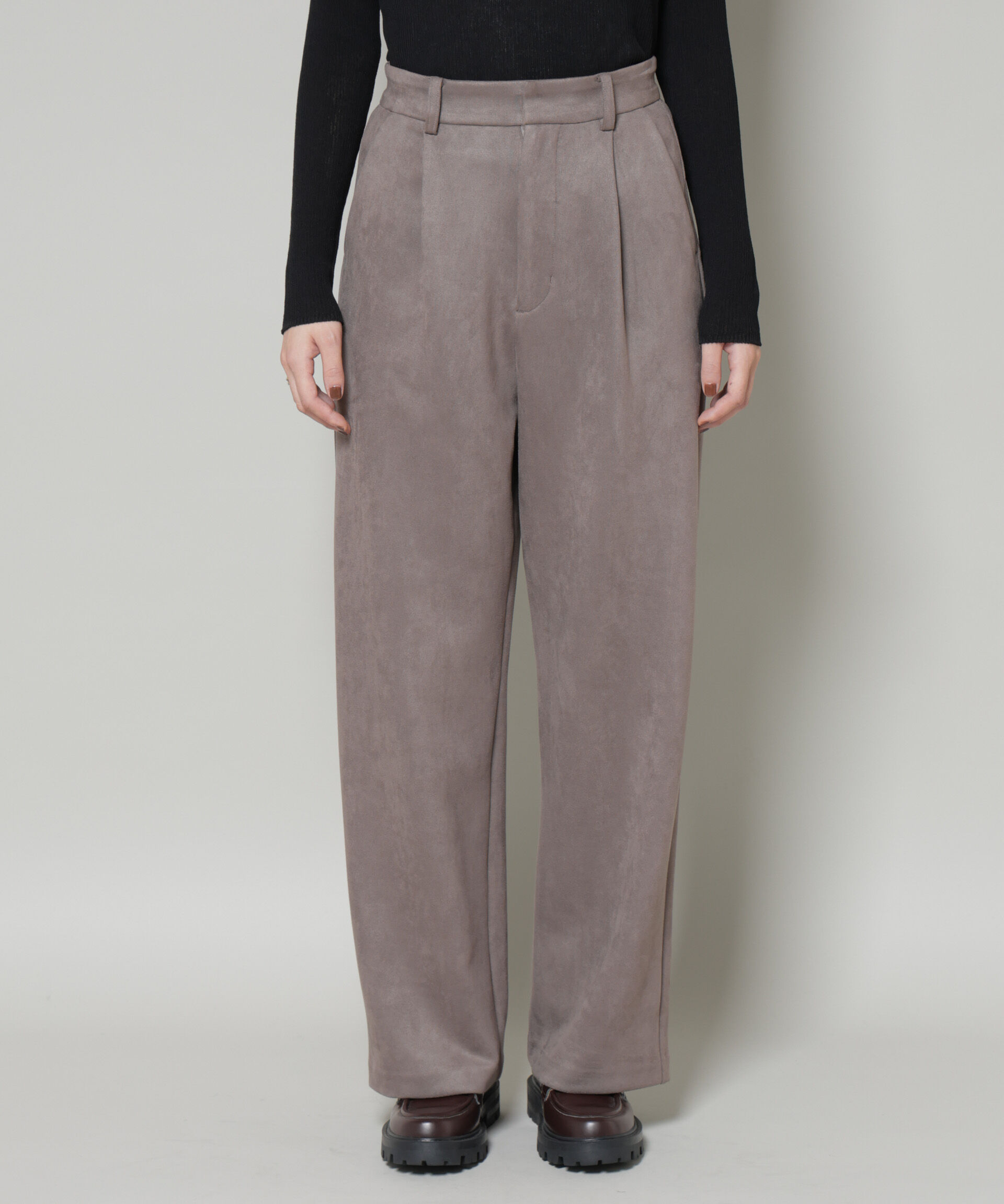 nano･universe「フェイクスエードタックパンツ」|チノ|