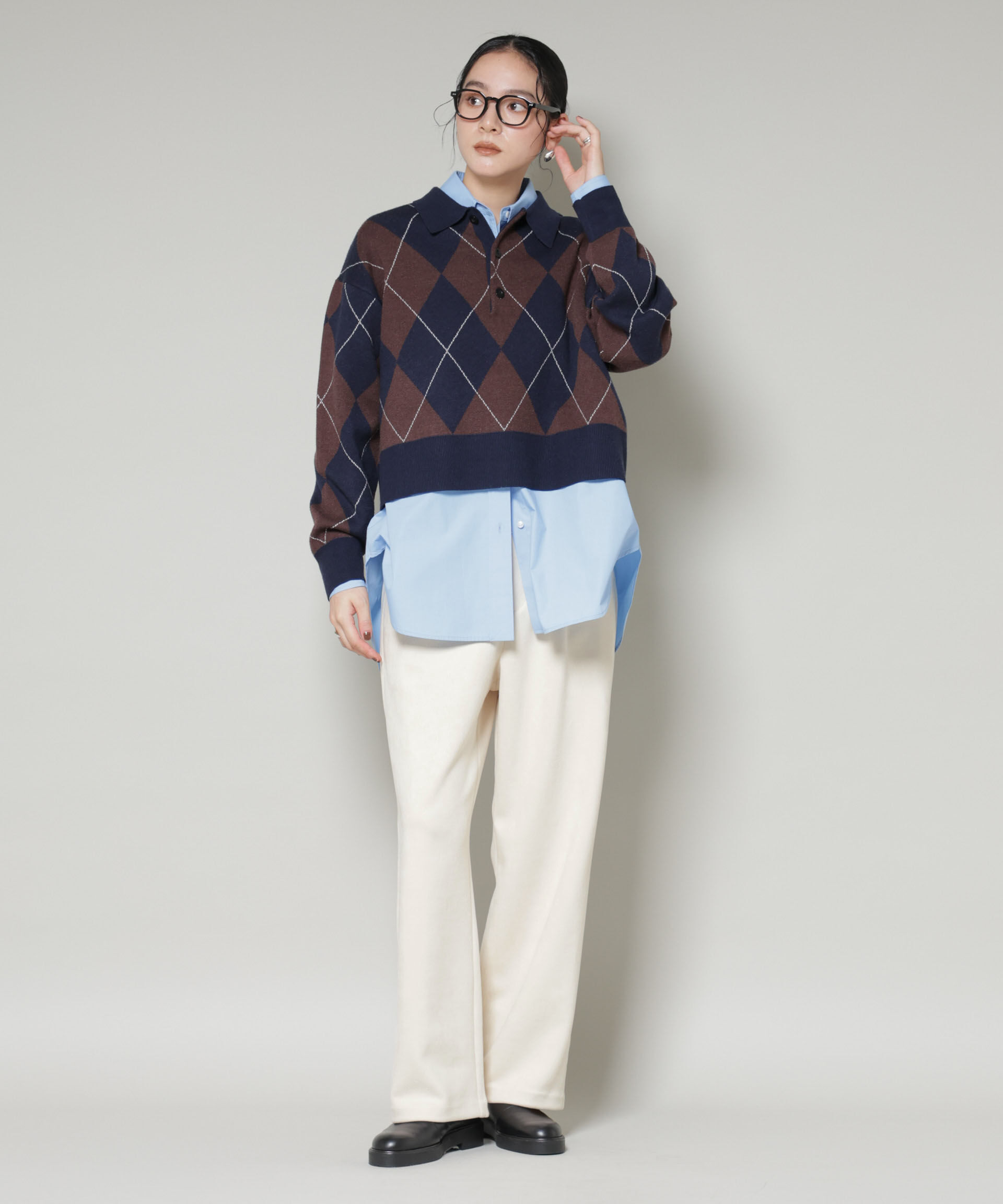 nano･universe「フェイクスエードタックパンツ」|チノ|