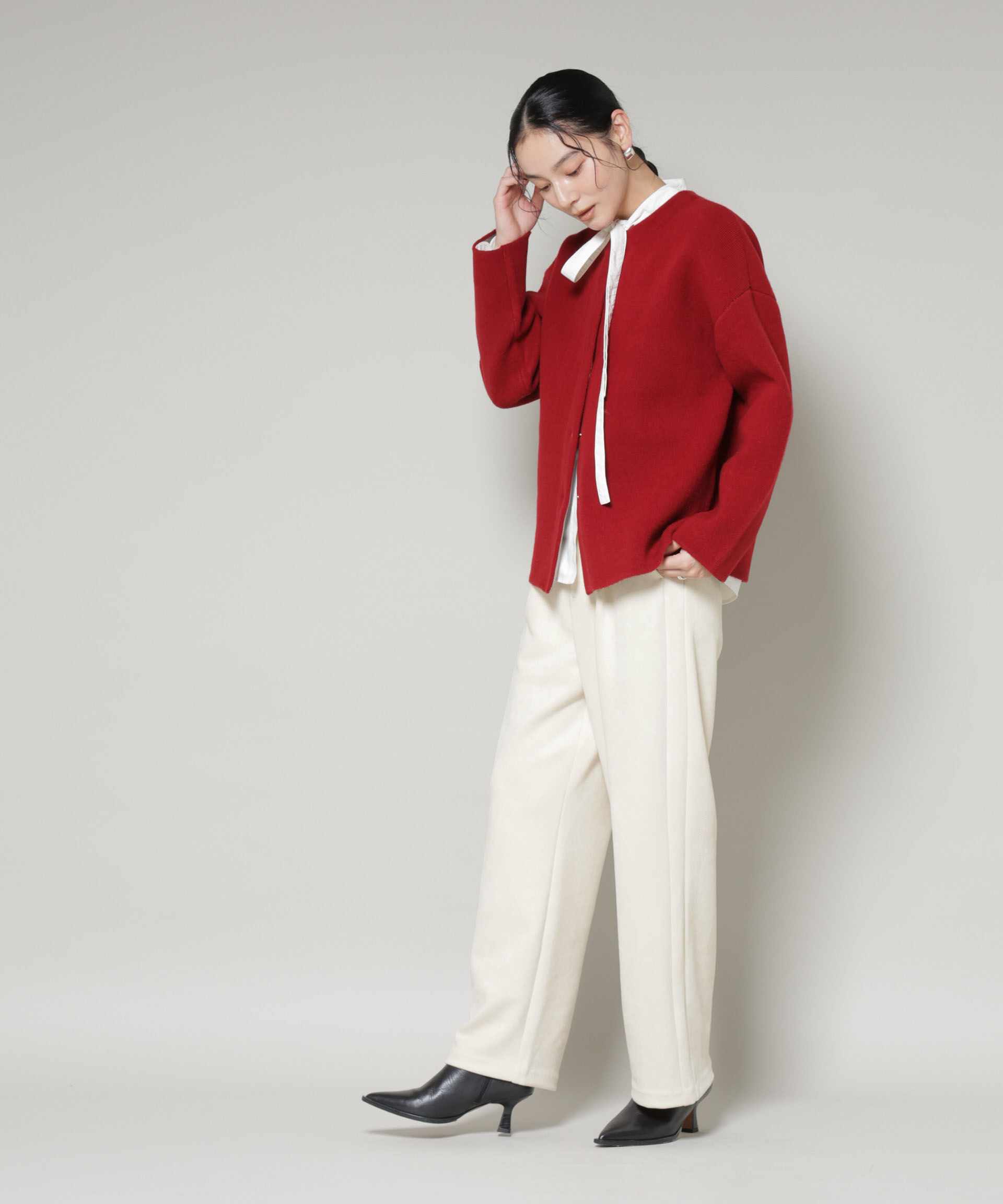 nano･universe「フェイクスエードタックパンツ」|チノ|