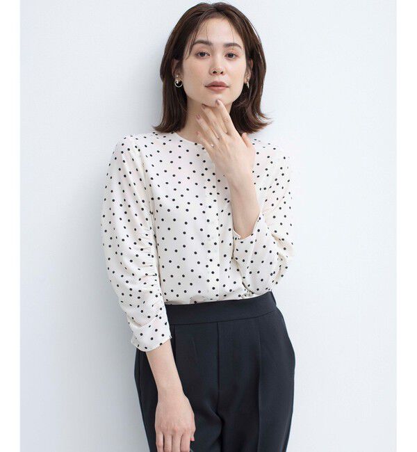 組曲「ドットジョーゼットプリント ブラウス」|シャツ・ブラウス|アイボリー系5