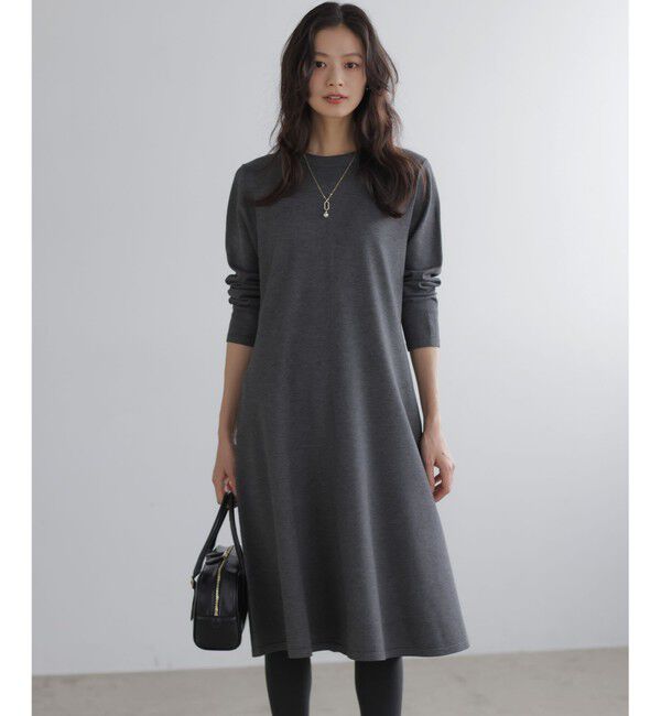 組曲「シックフレアニットワンピース」|ワンピース|グレー系