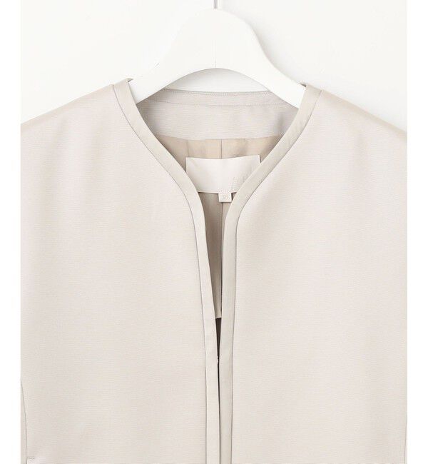 自由区「【洗える】グログランノーカラー ジャケット」|ノーカラージャケット|