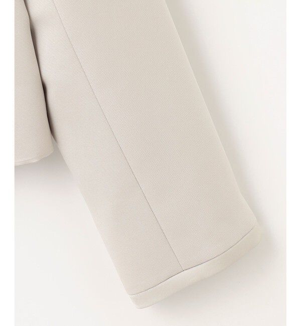 自由区「【洗える】グログランノーカラー ジャケット」|ノーカラージャケット|