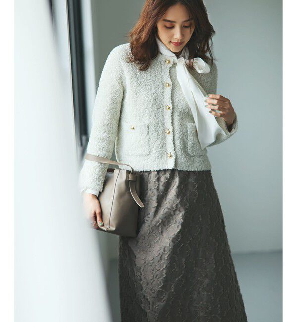 自由区「【洗える】フラワーカットジャガード スカート」|スカート|