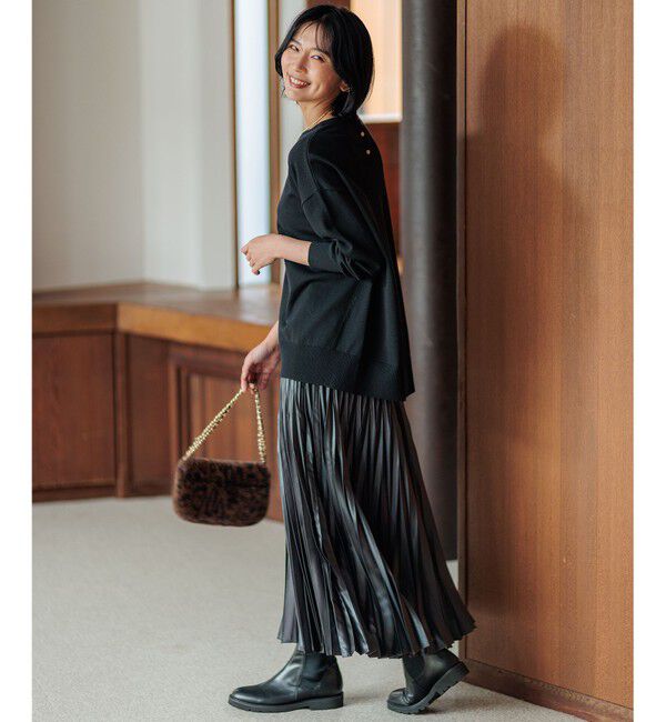 23区「【洗える】レザーライクプリーツ スカート」|スカート|