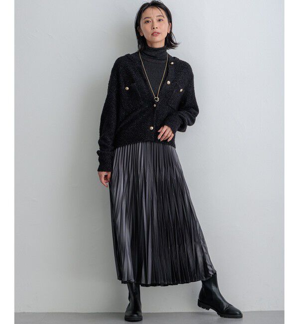 23区「【洗える】レザーライクプリーツ スカート」|スカート|