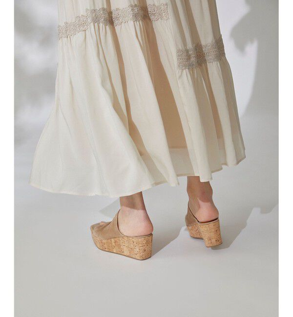 GRACE CONTINENTAL「ランダムレースマキシスカート」|スカート|