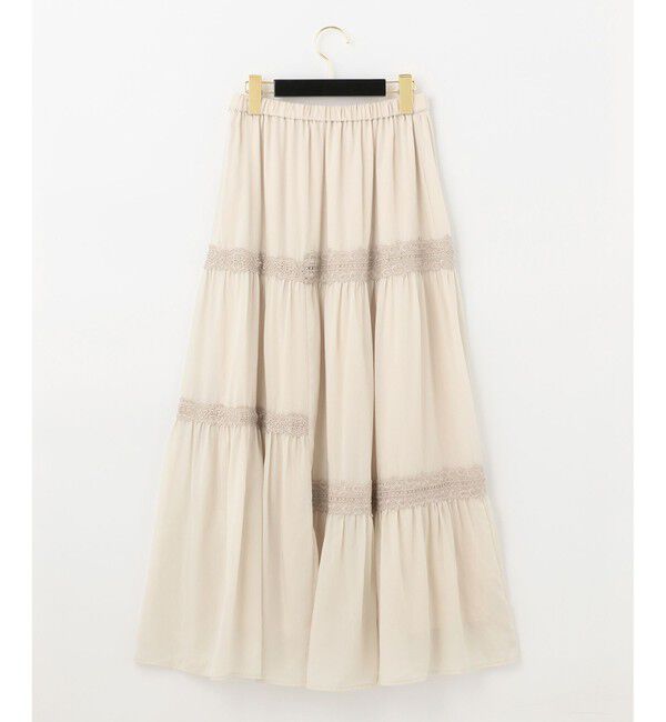 GRACE CONTINENTAL「ランダムレースマキシスカート」|スカート|