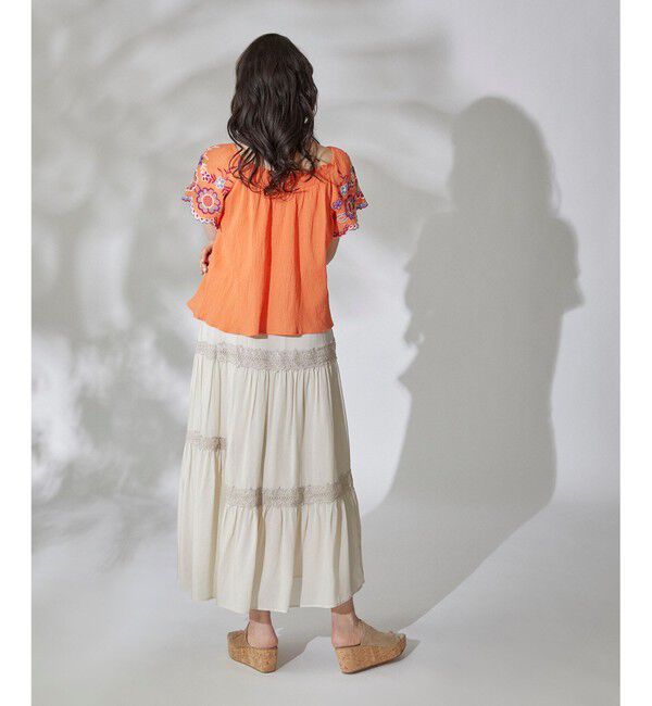 GRACE CONTINENTAL「ランダムレースマキシスカート」|スカート|