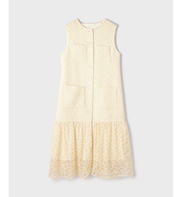 Grace Class「チュールコンビツイードワンピース」|ワンピース|