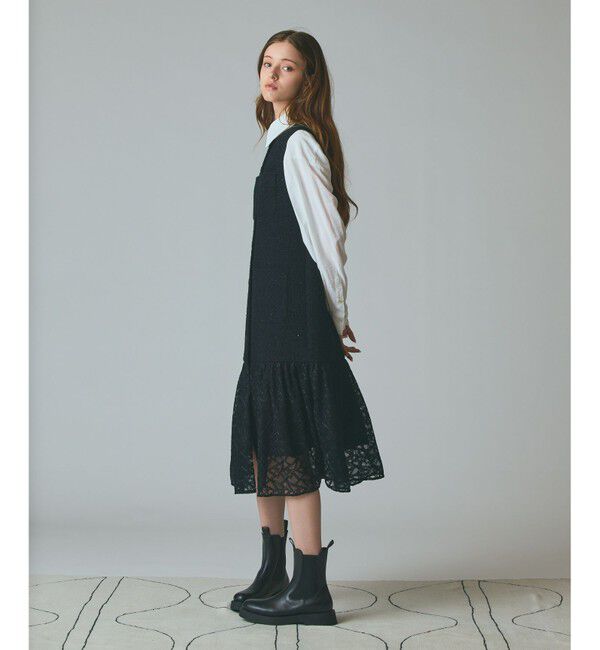 Grace Class「チュールコンビツイードワンピース」|ワンピース|