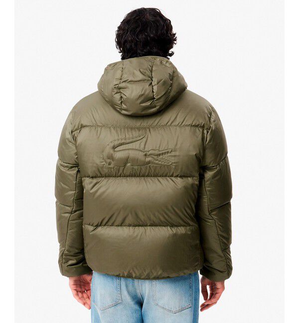 LACOSTE「撥水 バックステッチ スタンドカラー フーデッドダウンジャケット」|ダウン|