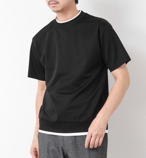 NOLLEY'S goodman「《接触冷感》スーピマコットン ダブルカラーTee 25SS」|Tシャツ・カットソー|ブラック