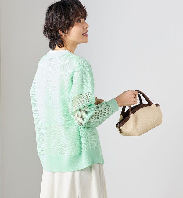 NOLLEY'S「《手洗い可能》メッシュ長袖Vネックカーディガン」|カーディガン|