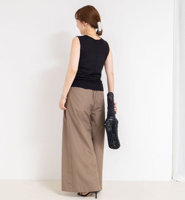 NOLLEY'S「《アンサンブル対応》シアーワッフルヘンリーノースリーブ2WAYプルオーバーカットソー」|Tシャツ・カットソー|