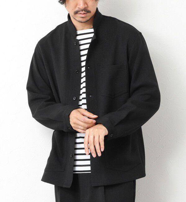 NOLLEY'S goodman「《セットアップ対応》LANATEC ウーステッドサージストレッチ マオカラーシャツブルゾン」|ブルゾン・スタジャン|