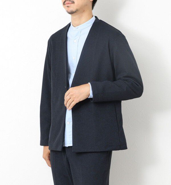 NOLLEY'S goodman「《ビジカジ/セットアップ対応》【尾州】先染めウォッシャブルノーカラーカーディガンジャケット 25AW」|ノーカラージャケット|