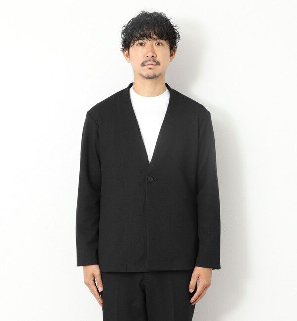 NOLLEY'S goodman「《ビジカジ/セットアップ対応》【尾州】先染めウォッシャブルノーカラーカーディガンジャケット 25AW」|ノーカラージャケット|