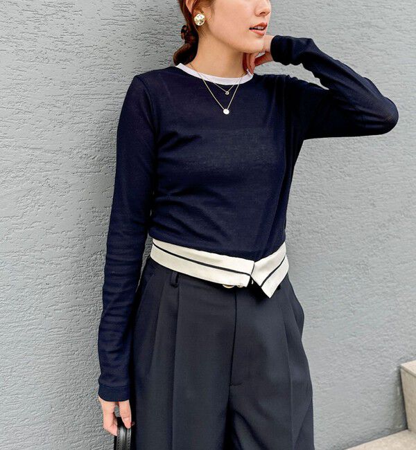 NOLLEY'S sophi「シアー配色トリミングロンT」|Tシャツ・カットソー|