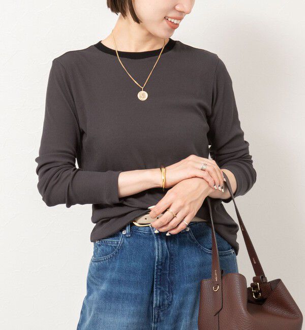 NOLLEY'S sophi「シアー配色トリミングロンT」|Tシャツ・カットソー|ダークブラウン