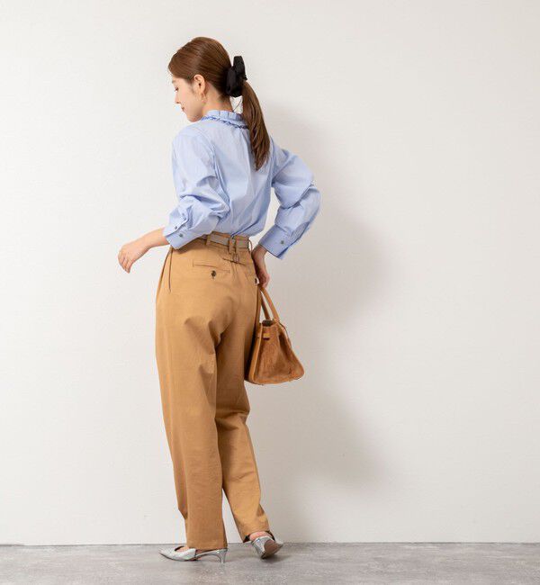 NOLLEY'S「Vネックタックギャザーパーツブラウス」|シャツ・ブラウス|