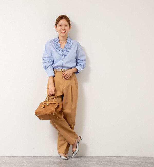 NOLLEY'S「Vネックタックギャザーパーツブラウス」|シャツ・ブラウス|