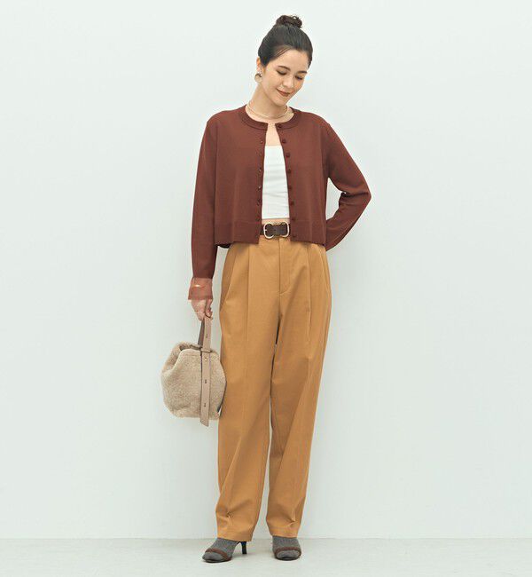 NOLLEY'S「《手洗い可能》くるみ釦シアークルーネックカーディガン」|カーディガン|