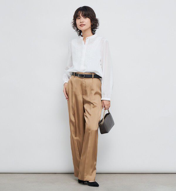 NOLLEY'S「ウォッシャブル前チュールフリルブラウス」|シャツ・ブラウス|