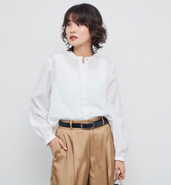 NOLLEY'S「ウォッシャブル前チュールフリルブラウス」|シャツ・ブラウス|