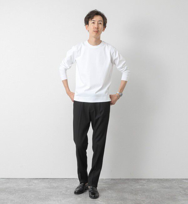 NOLLEY'S goodman「《ビジカジ対応》超長綿ハイゲージシルケット ポンチドレスCN ロンT 25AW」|Tシャツ・カットソー|