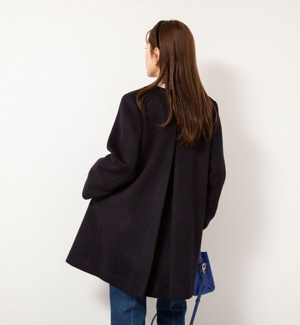 NOLLEY'S「ブローチ付きAラインノーカラーコート」|ノーカラーコート|