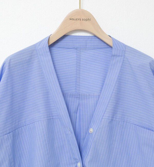 NOLLEY'S sophi「ウォッシャブルタイプライターVネック2WAYシャツ」|シャツ・ブラウス|