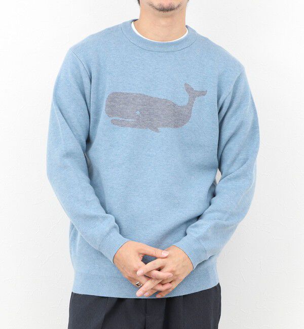 NOLLEY'S goodman「クジラWJQ ダブルジャカードニット 25AW」|ニット・セーター|ライトブルー