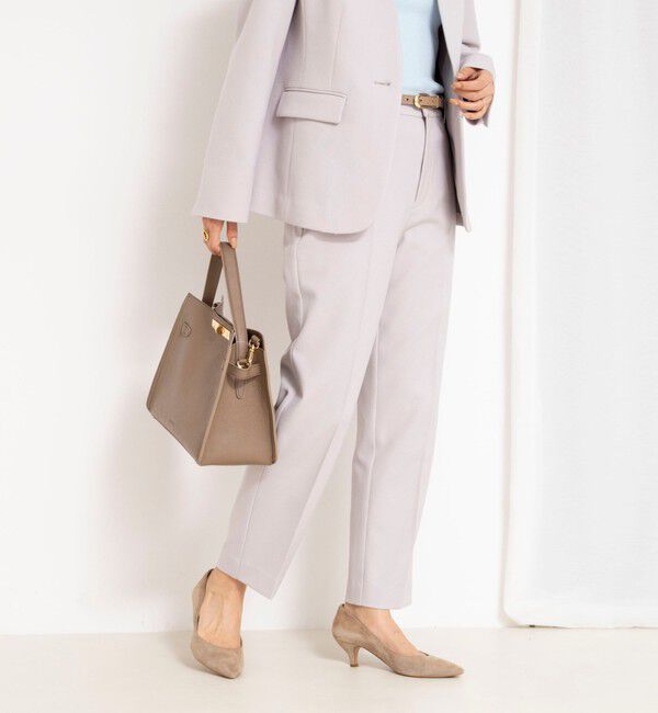 NOLLEY'S「《セットアップ対応》ウォッシャブルサージストレッチストレートパンツ」|その他|グレーベージュ