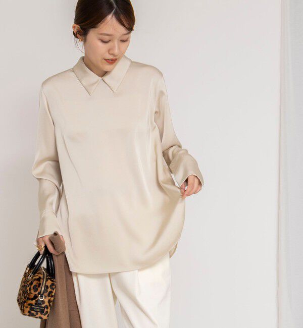 NOLLEY'S「ウォッシャブルNEWオトナサテン襟付きブラウス」|シャツ・ブラウス|