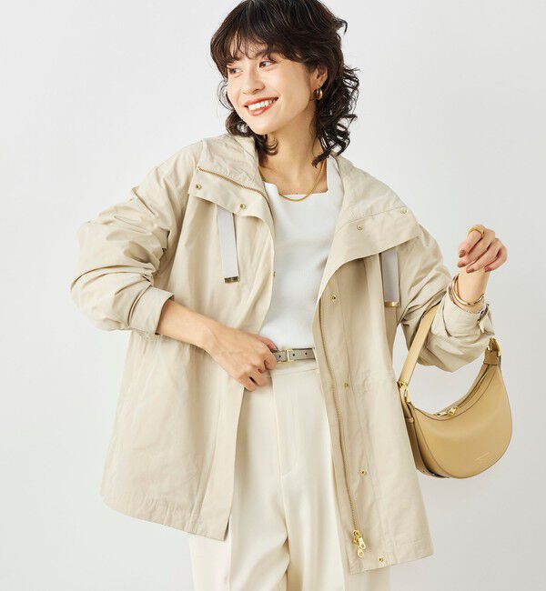 NOLLEY'S「【WEB＆一部店舗限定色アイテム】ウォッシャブル2WAY撥水フーテッドブルゾン」|ブルゾン・スタジャン|ベージュ