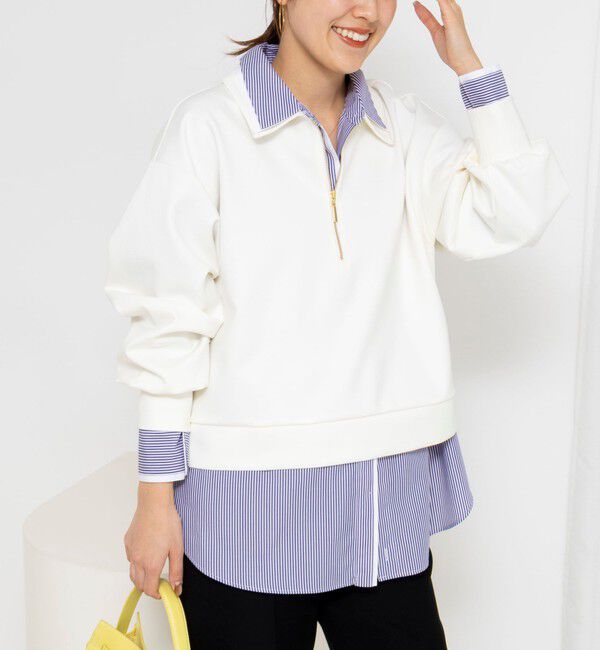 NOLLEY'S「ウォッシャブルダンボール襟付きプルオーバー」|スウェット・ジャージ|オフホワイト