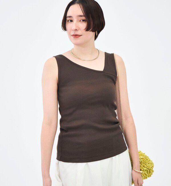 NOLLEY'S「ウォッシャブルプレミアムテレコアシメ2WAYタンク」|タンクトップ|