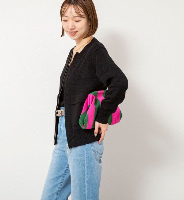 Rie Miller「《手洗い可能》テープヤーンZIP UPカーディガン」|カーディガン|