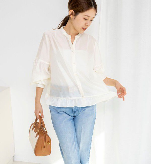 NOLLEY'S「ウォッシャブルシアー裾フリルブラウス」|シャツ・ブラウス|
